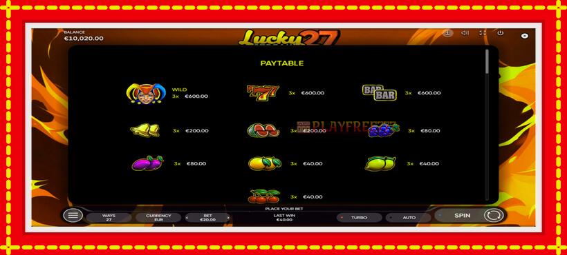 Slot machine Lucky Streak 27 with access to free game online, picture 5