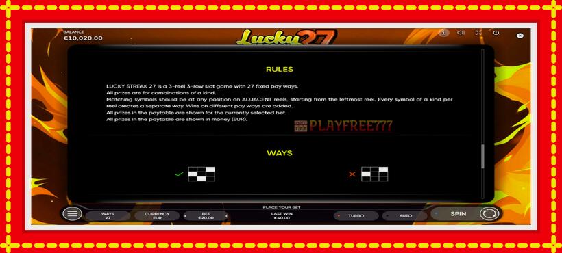 Slot machine Lucky Streak 27 with access to free game online, picture 7