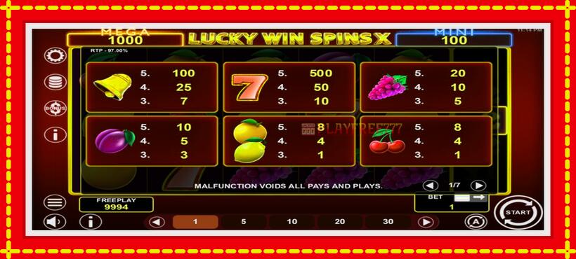 Slot machine Lucky Win Spins X with access to free game online, picture 4