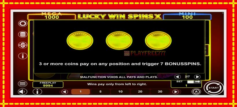 Slot machine Lucky Win Spins X with access to free game online, picture 5