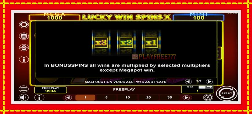 Slot machine Lucky Win Spins X with access to free game online, picture 6