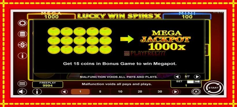 Slot machine Lucky Win Spins X with access to free game online, picture 7