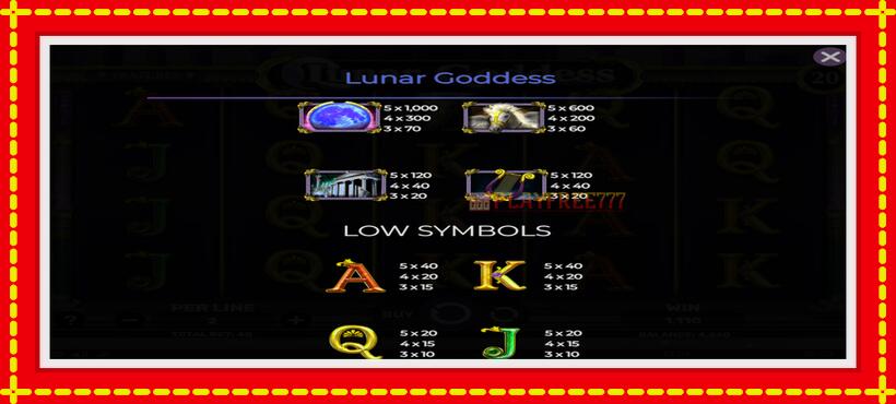 Slot machine Lunar Goddess with access to free game online, picture 6