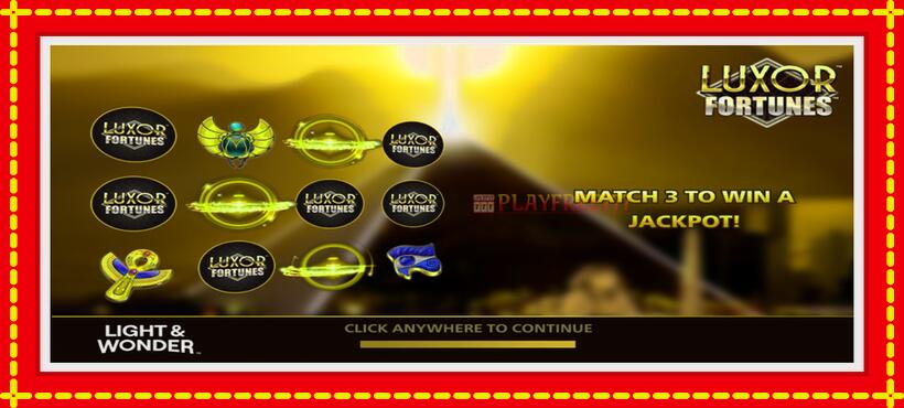 Slot machine Luxor Fortunes with access to free game online, picture 1