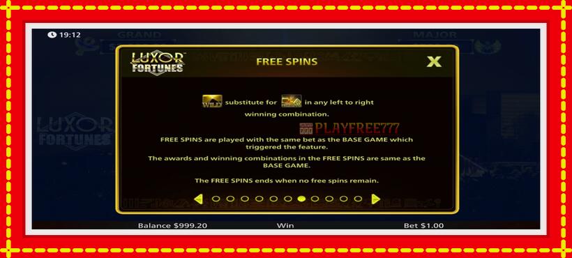 Slot machine Luxor Fortunes with access to free game online, picture 5