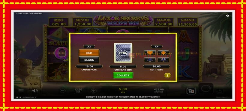 Slot machine Luxor Secrets Holdn Win with access to free game online, picture 4