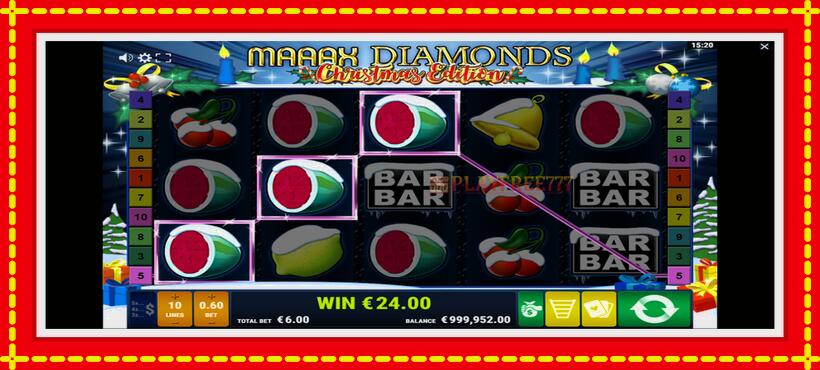 Slot machine Maaax Diamonds Christmas Edition with access to free game online, picture 3