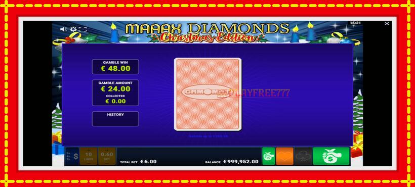 Slot machine Maaax Diamonds Christmas Edition with access to free game online, picture 4