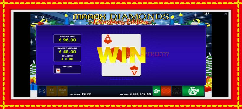 Slot machine Maaax Diamonds Christmas Edition with access to free game online, picture 5