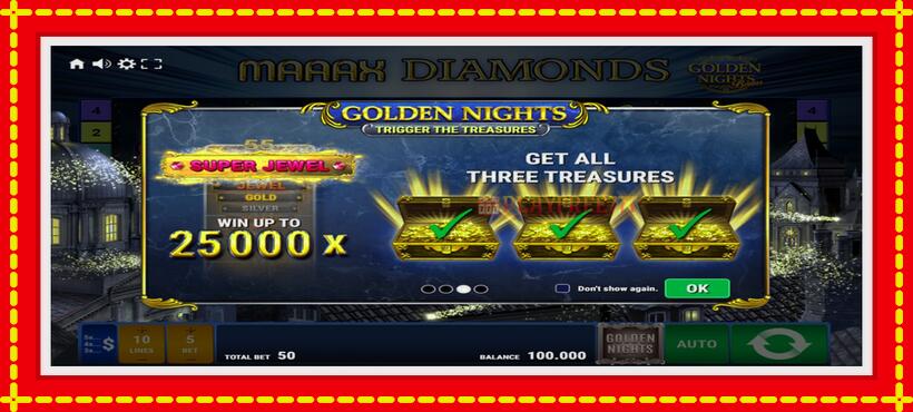 Slot machine Maaax Diamonds Golden Nights with access to free game online, picture 1