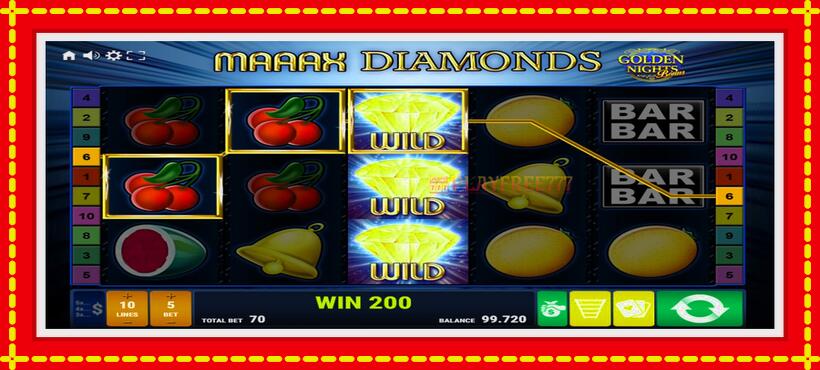 Slot machine Maaax Diamonds Golden Nights with access to free game online, picture 3