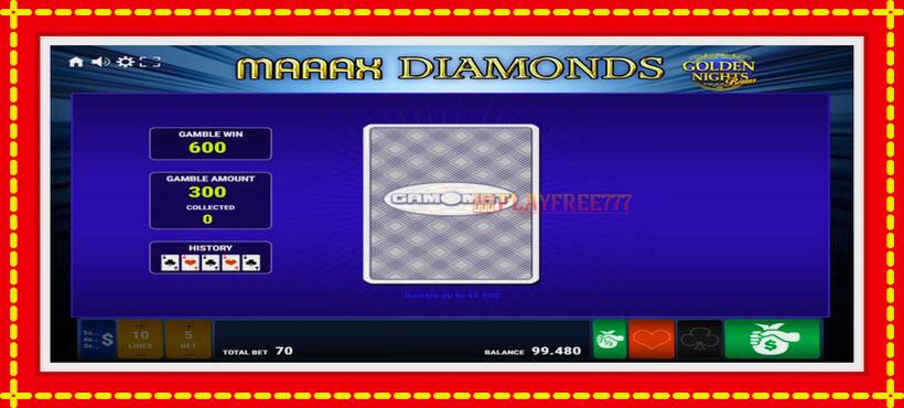 Slot machine Maaax Diamonds Golden Nights with access to free game online, picture 5