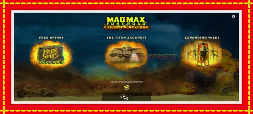 Slot machine Mad Max: Fury Road - Furiosas Revenge with access to free game online, picture 1