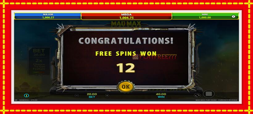 Slot machine Mad Max: Fury Road - Furiosas Revenge with access to free game online, picture 5