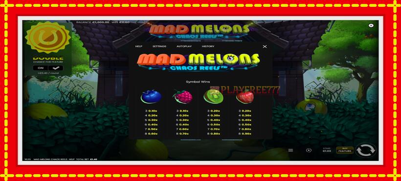 Slot machine Mad Melons Chaos Reels with access to free game online, picture 5