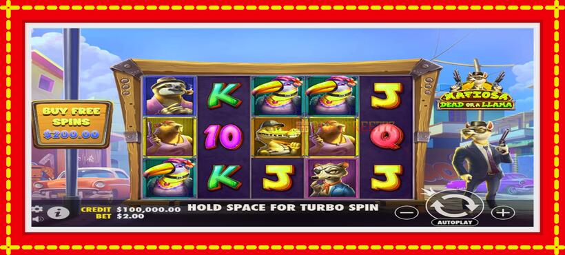 Slot machine Mafiosa Dead or a Llama with access to free game online, picture 1