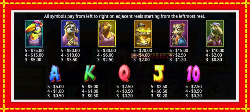 Slot machine Mafiosa Dead or a Llama with access to free game online, picture 4