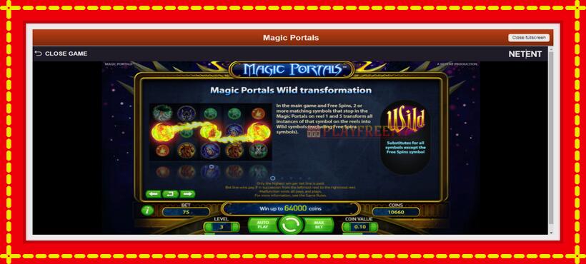 Slot machine Magic Portals with access to free game online, picture 5