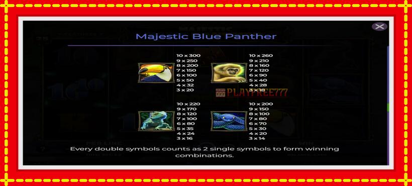 Slot machine Majestic Blue Panther with access to free game online, picture 6