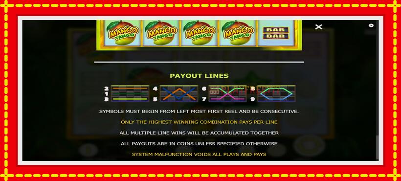 Slot machine Mango Tango with access to free game online, picture 7