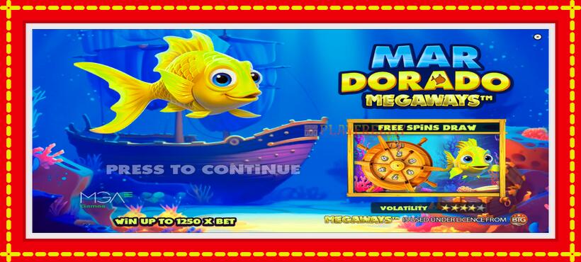 Slot machine Mar Dorado Megaways with access to free game online, picture 1