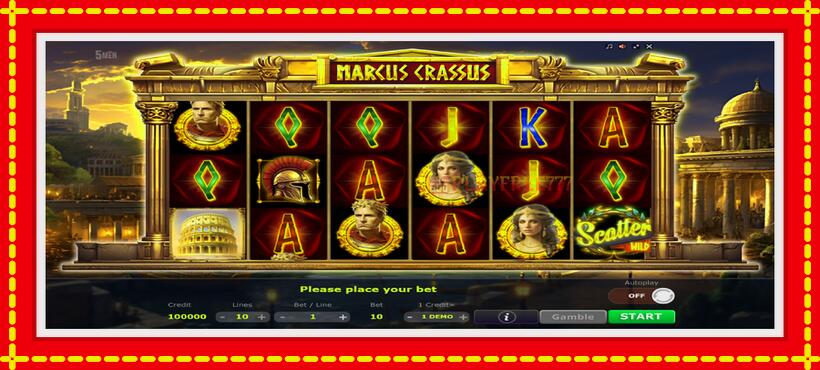 Slot machine Marcus Crassus with access to free game online, picture 2