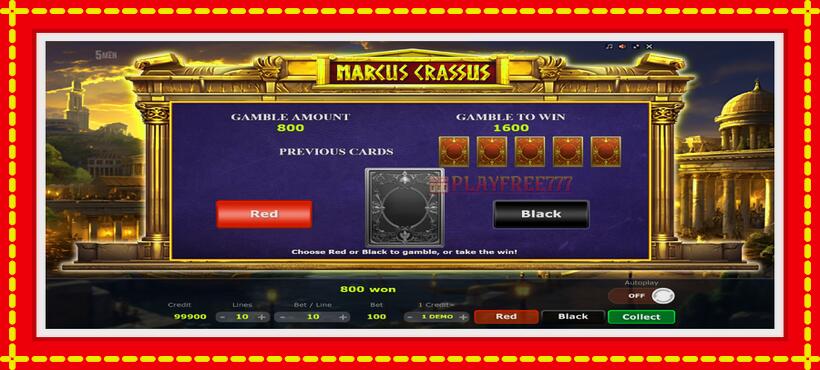 Slot machine Marcus Crassus with access to free game online, picture 4