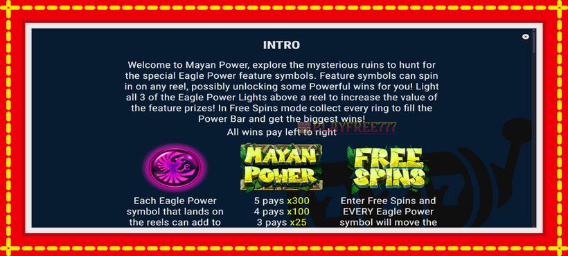 Slot machine Mayan Power with access to free game online, picture 5