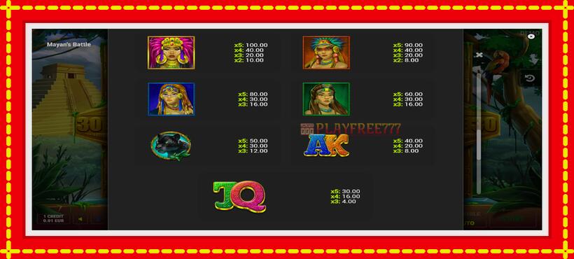 Slot machine Mayans Battle with access to free game online, picture 7