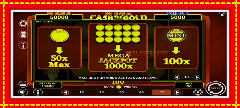 Slot machine Mega Cash The Gold with access to free game online, picture 6