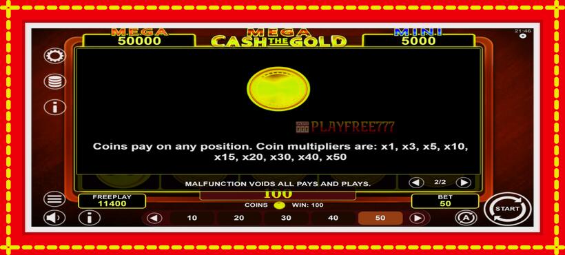 Slot machine Mega Cash The Gold with access to free game online, picture 7