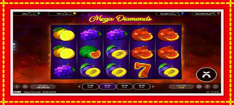 Slot machine Mega Diamonds with access to free game online, picture 1