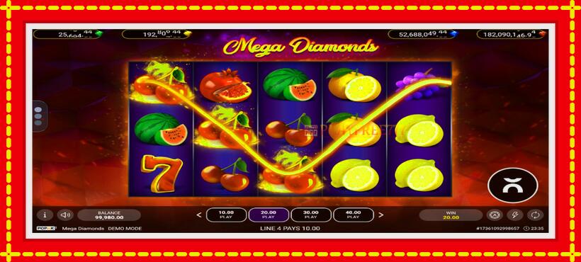 Slot machine Mega Diamonds with access to free game online, picture 2