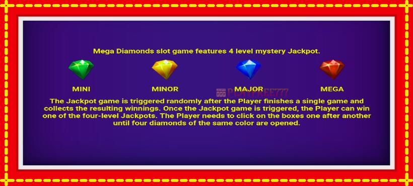 Slot machine Mega Diamonds with access to free game online, picture 5