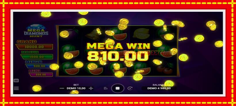 Slot machine Mega Diamonds Hunt with access to free game online, picture 3