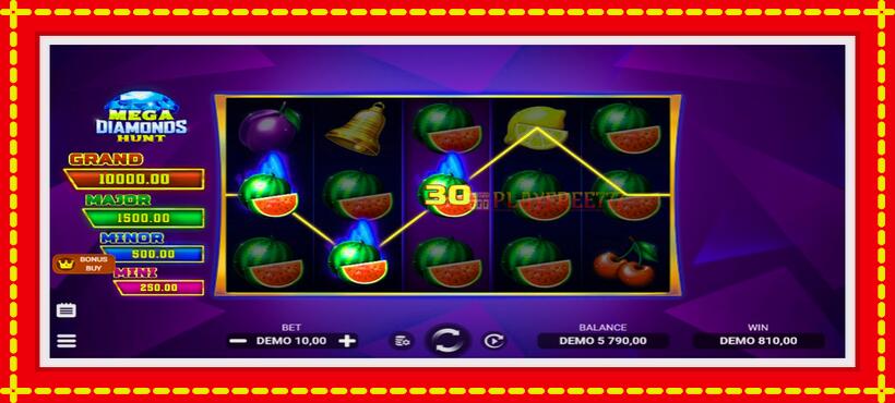 Slot machine Mega Diamonds Hunt with access to free game online, picture 4