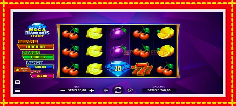 Slot machine Mega Diamonds Hunt with access to free game online, picture 5