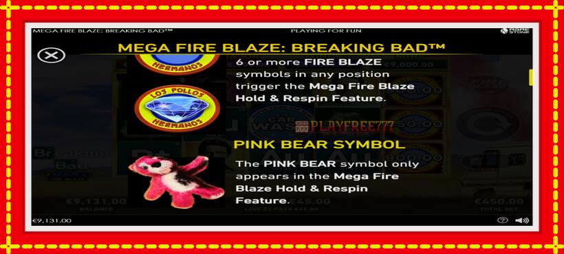 Slot machine Mega Fire Blaze: Breaking Bad with access to free game online, picture 5