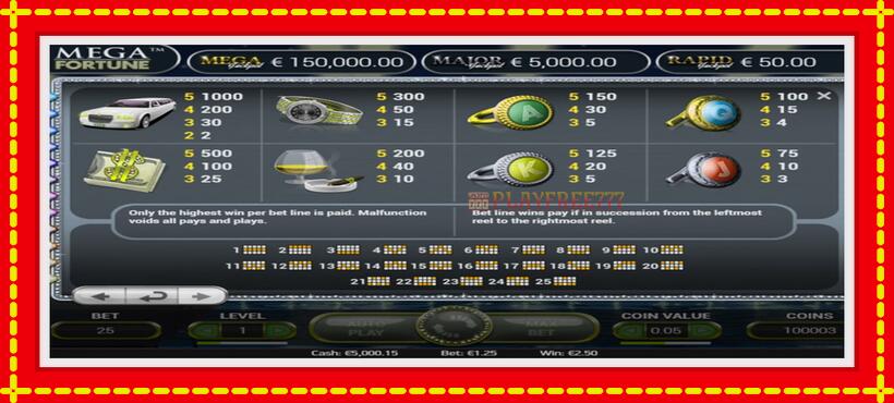 Slot machine Mega Fortune with access to free game online, picture 6