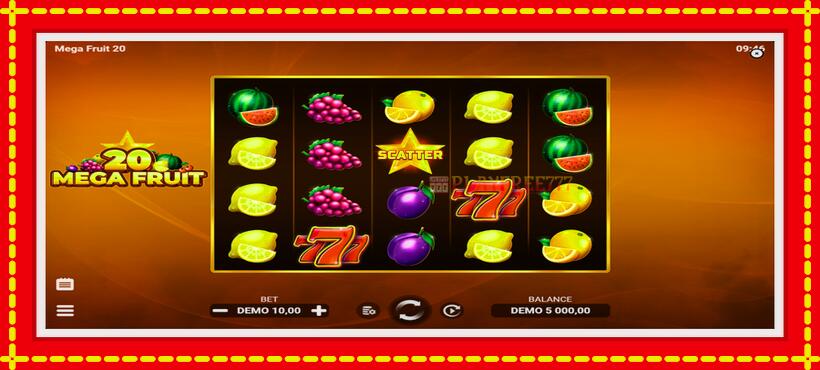 Slot machine Mega Fruit 20 with access to free game online, picture 2