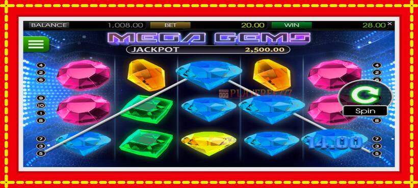 Slot machine Mega Gems with access to free game online, picture 2