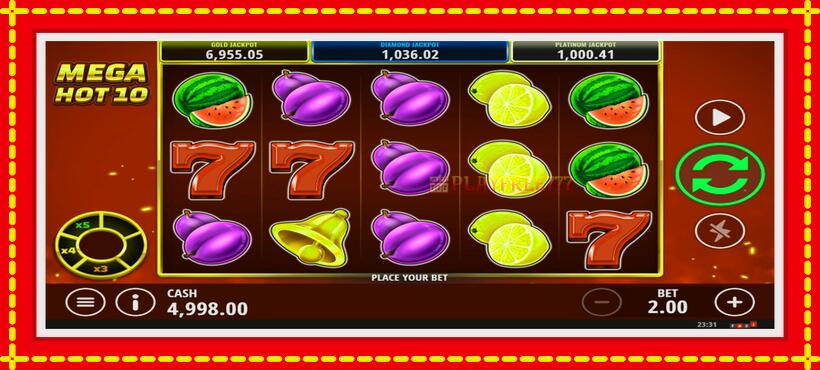 Slot machine Mega Hot 10 with access to free game online, picture 2