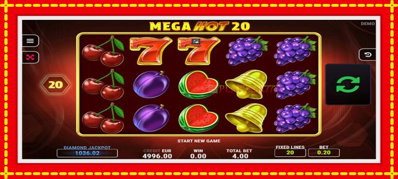 Slot machine Mega Hot 20 with access to free game online, picture 2