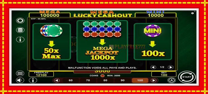 Slot machine Mega Lucky Cashout with access to free game online, picture 5