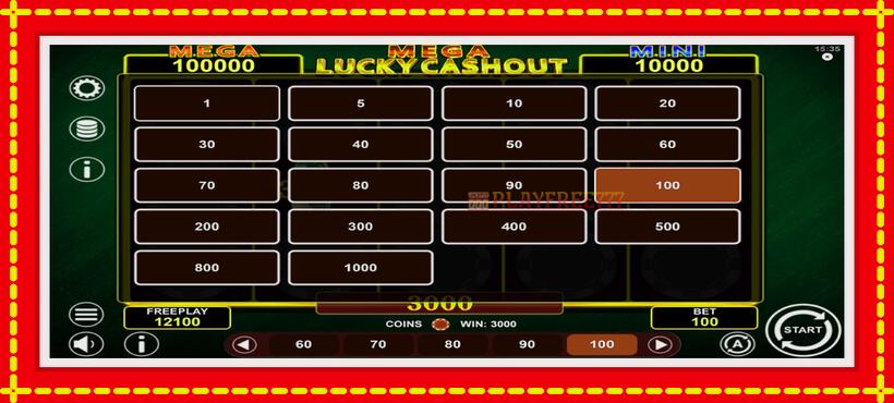 Slot machine Mega Lucky Cashout with access to free game online, picture 7