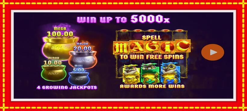 Slot machine Mega Magic Spell with access to free game online, picture 1