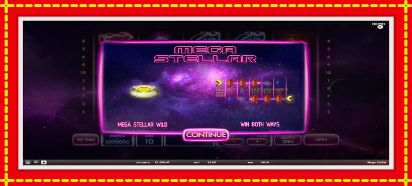 Slot machine Mega Stellar with access to free game online, picture 1