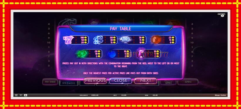 Slot machine Mega Stellar with access to free game online, picture 5