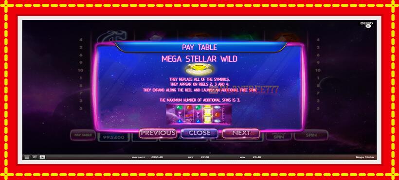 Slot machine Mega Stellar with access to free game online, picture 6