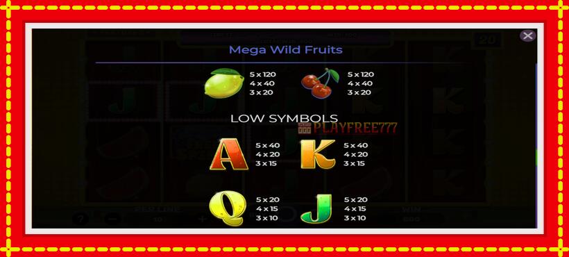 Slot machine Mega Wild Fruits with access to free game online, picture 6